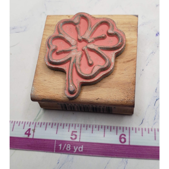 Vap! Scrap Ellen Vener Village Arts Press Four Leaf Clover Mounted Rubber Stamp - Picture 6 of 7